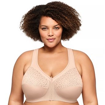 Plus Size Glamorise Bra MagicLift Front-Closure Wirefree Racerback Bra 1206