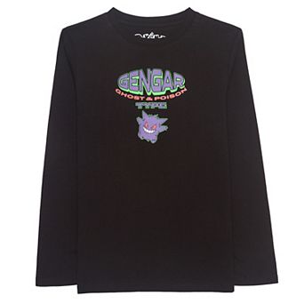 Boys 4-16 Gengar Ghost & Poison Type Long Sleeve Graphic Tee