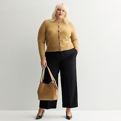 Plus Size Nine West Crew Neck Cardigan