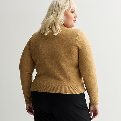 Plus Size Nine West Crew Neck Cardigan
