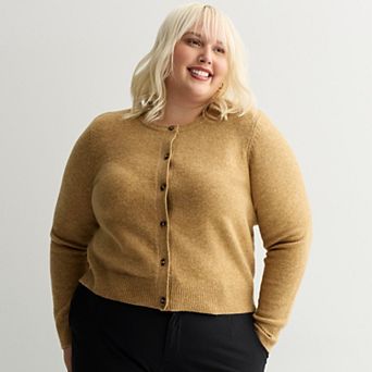 Plus Size Nine West Crew Neck Cardigan