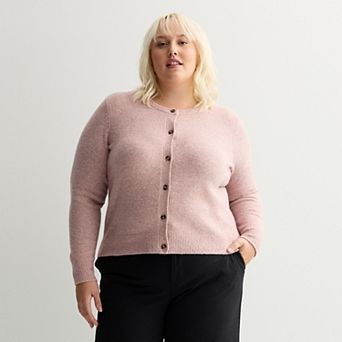 Plus Size Nine West Crew Neck Cardigan