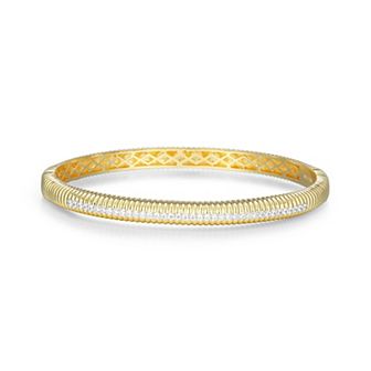 Classic Treasures 18k Gold Over Sterling Silver 1/2 Carat T.W. Lab-Created Diamond Bangle