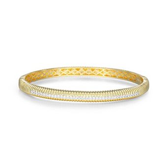 Classic Treasures 18k Gold Over Sterling Silver 1/2 Carat T.W. Lab-Created Diamond Bangle
