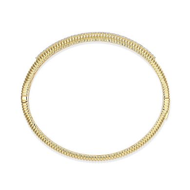 Classic Treasures 18k Gold Over Sterling Silver 1/2 Carat T.W. Lab-Created Diamond Bangle