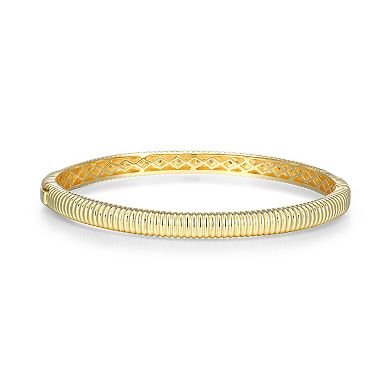 Classic Treasures 18k Gold Over Sterling Silver 1/2 Carat T.W. Lab-Created Diamond Bangle