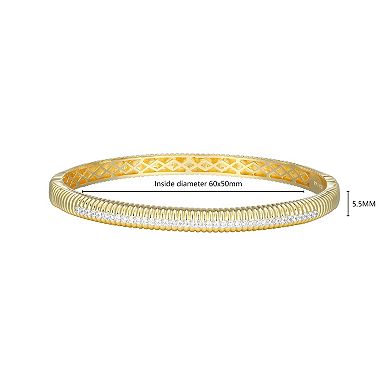 Classic Treasures 18k Gold Over Sterling Silver 1/2 Carat T.W. Lab-Created Diamond Bangle