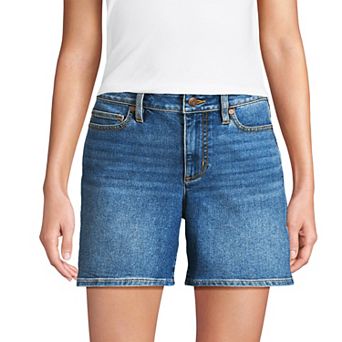 Women's Lands' End Recover Mid Rise 7 in Jean Shorts