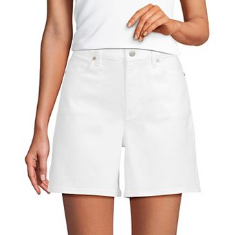 Women's Lands' End Denim Mid Rise 7 in Jean Shorts