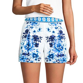 Women's Lands' End Poplin 5 in Pleated Shorts