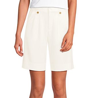 Women's Lands' End Soft Polish High Rise 10 in Pleated Shorts