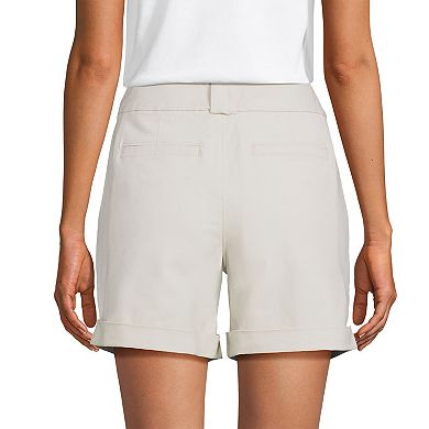 Women's Regular Lands' End Chino High Rise Pleated 7-in. Shorts