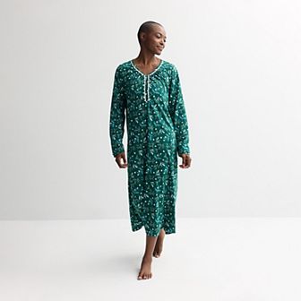 Women's Croft & Barrow® Long Sleeve Sleep Knit Gown