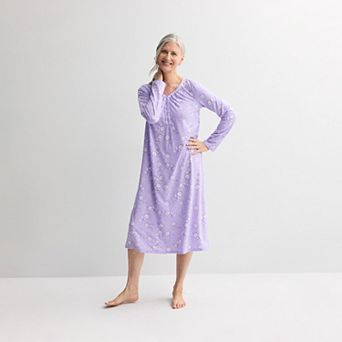 Women's Croft & Barrow® Long Sleeve Sleep Knit Gown