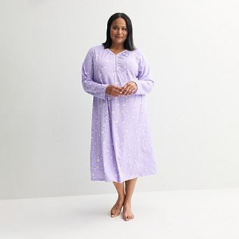 Plus Size Croft & Barrow® Long Sleeve Sleep Knit Gown
