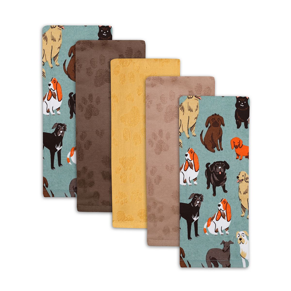 The Big One® 5-pk. Cats and Dogs Print Kitchen Towels - Dogs
