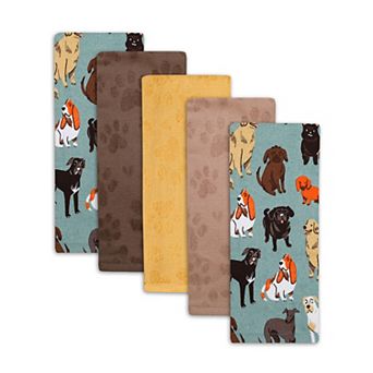 The Big One® 5 pk Cats and Dogs Print Kitchen Towels