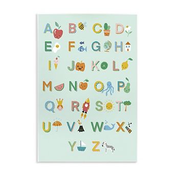 Stupell Home Decor Alphabet Chart on Mint Green Plaque Wall Art