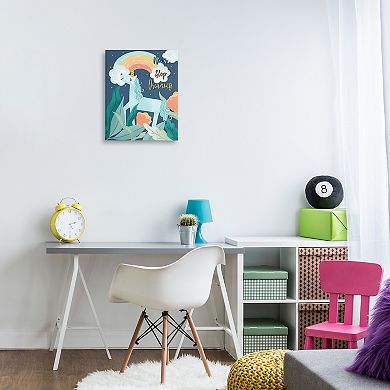Stupell Home Decor Never Stop Dreaming Unicorn Canvas Wall Art