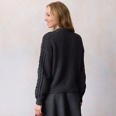 Women's LC Lauren Conrad Crewneck Cabled Pullover