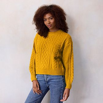 Women's LC Lauren Conrad Crewneck Cabled Pullover