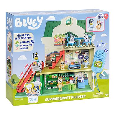Bluey Supermarket Playset 24 Sounds 15-piece Play House
