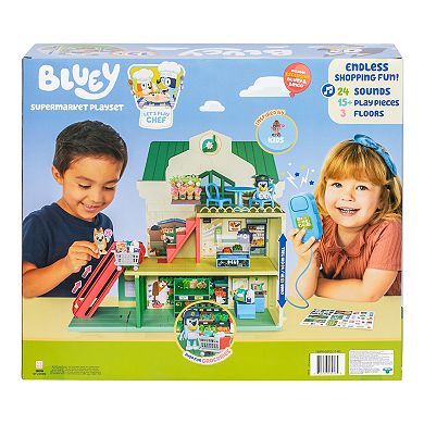 Bluey Supermarket Playset 24 Sounds 15-piece Play House