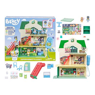 Bluey Supermarket Playset 24 Sounds 15-piece Play House