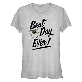 Disney's Mickey Mouse Best Day Ever Juniors' Fitted Graphic Tee
