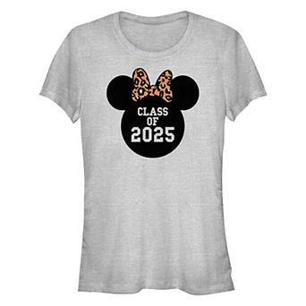Disney's Minnie Mouse Ears Leopard Bow Class Of 2025 Juniors' Fitted Graphic Tee