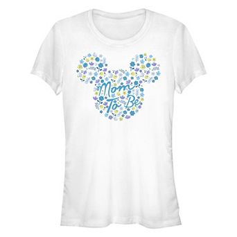 Disney's Mickey Mouse Ears Floral Mom To Be Women's Fitted Graphic Tee