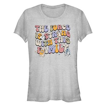 Juniors' Star Wars The Force Is Strong With This Family Fitted Graphic Tee