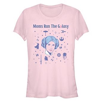 Women's Star Wars Princess Leia Moms Run The Galaxy Fitted Graphic Tee