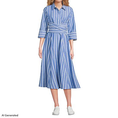 lands end midi dresses Lands' End Ladies' Lyocell Tiered Midi Dress Black Small New