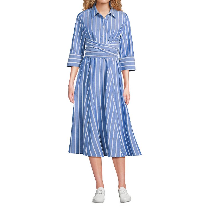 Women’s Lands’ End Midi Wrap Front Dress,
