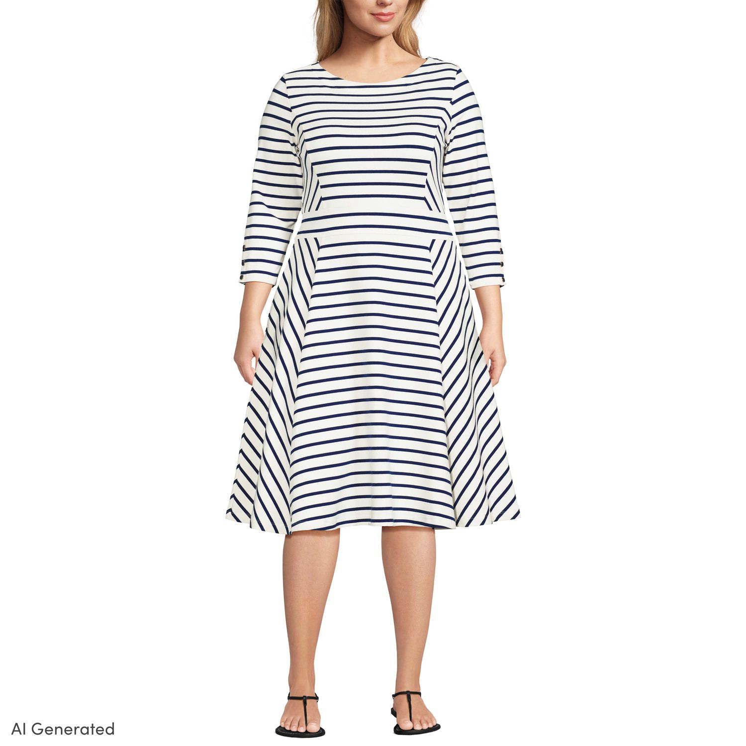 Женские платья Lands' End Plus Size Lands' End Starfish 3/4 Sleeve Dress