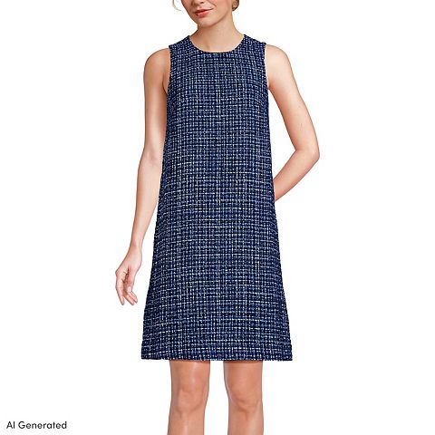 Женские платья Lands' End Washable Tweed Sleeveless Above the Knee Dress