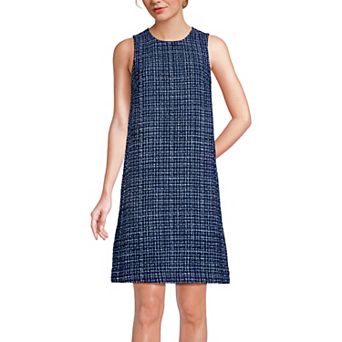 Women's Lands' End Washable Tweed Sleeveless Above the Knee Dress