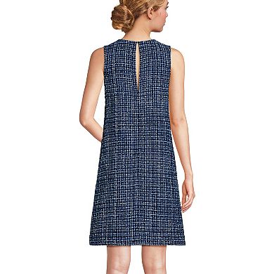 Women's Lands' End Washable Tweed Sleeveless Above the Knee Dress