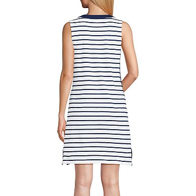 Petite Lands' End Cotton Jersey Notch Neck Dress