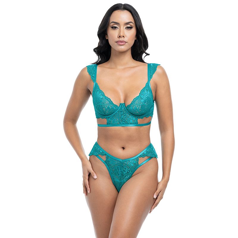 Oh La La Cheri 2-Piece Lingerie Set 40-11929, Women's, Size: Large-XL, Tropical Green