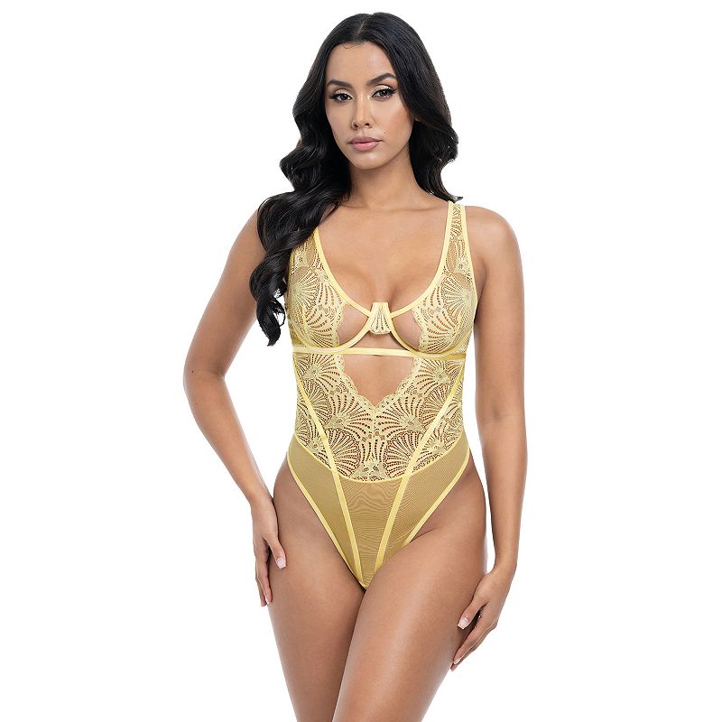 Oh La La Cheri Tiana Teddy Lingerie 51-11986, Women's, Size: Large-XL, Pale Banana