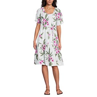 Women's Lands' End Pleated Knee Length Dress