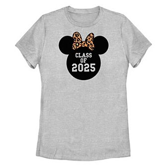Disney's Minnie Mouse Ears Leopard Bow Class Of 2025 Juniors' Graphic Tee