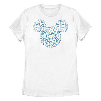 Disney's Mickey Mouse Ears Floral Mom To Be Women's Graphic Tee