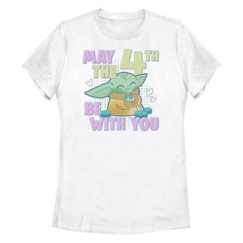 Juniors' Star Wars The Mandalorian The Child May The 4th Be With You Graphic Tee