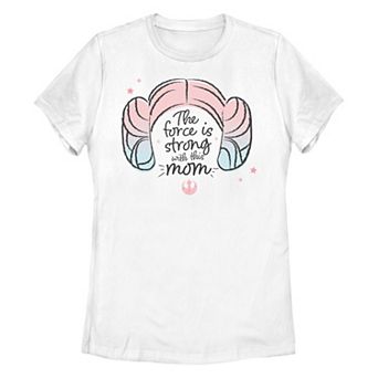 Women's Star Wars Princess Leia The Force Is Strong With This Mom Graphic Tee