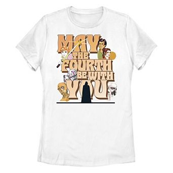 Juniors' Star Wars May The Fourth Be With You Vintage Graphic Tee
