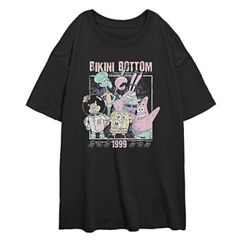 Juniors' Nickelodeon SpongeBob SquarePants Bikini Bottom Crew 1999 Oversized Graphic Tee