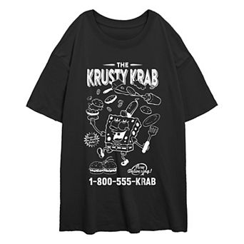 Juniors' Nickelodeon SpongeBob SquarePants The Krusty Krab Now Delivering Oversized Graphic Tee